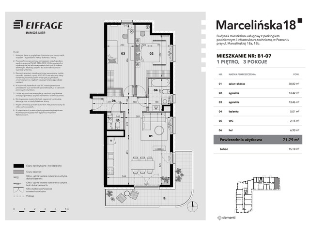 Mieszkanie w inwestycji Marcelińska, symbol B1-07 » nportal.pl