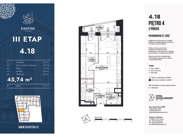 Mieszkanie w inwestycji Diasfera Łódzka Etap III, symbol 4.18 » nportal.pl