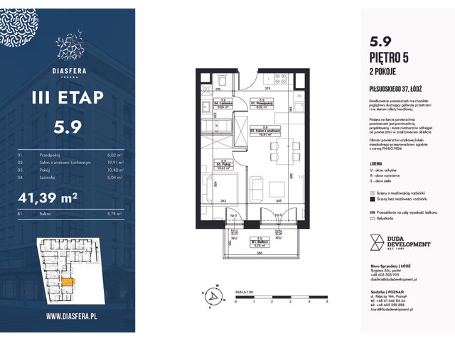 Mieszkanie w inwestycji Diasfera Łódzka Etap III, symbol 5.9 » nportal.pl