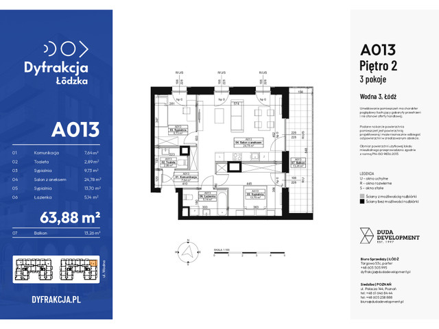 Mieszkanie w inwestycji Dyfrakcja Łódzka, symbol A013 » nportal.pl