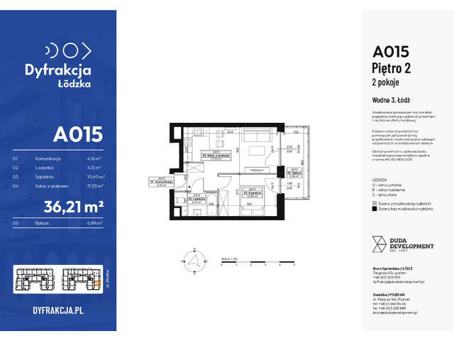 Mieszkanie w inwestycji Dyfrakcja Łódzka, symbol A015 » nportal.pl