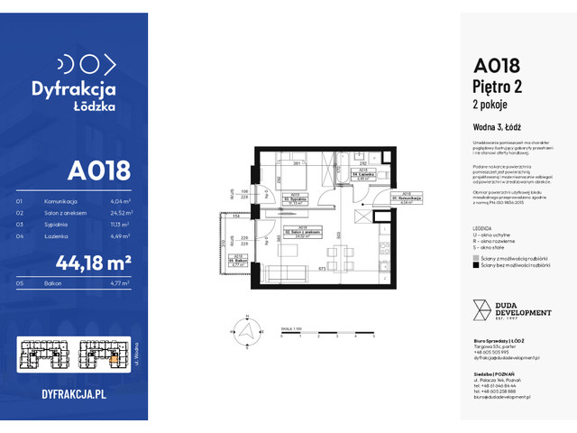 Mieszkanie w inwestycji Dyfrakcja Łódzka, symbol A018 » nportal.pl