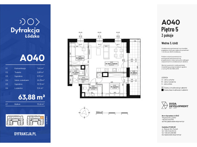 Mieszkanie w inwestycji Dyfrakcja Łódzka, symbol A040 » nportal.pl