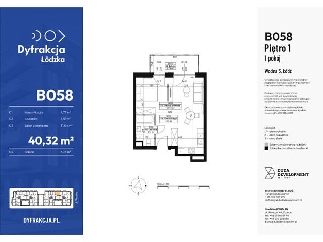 Mieszkanie w inwestycji Dyfrakcja Łódzka, symbol B058 » nportal.pl