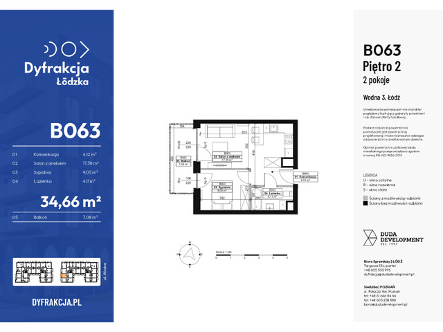 Mieszkanie w inwestycji Dyfrakcja Łódzka, symbol B063 » nportal.pl