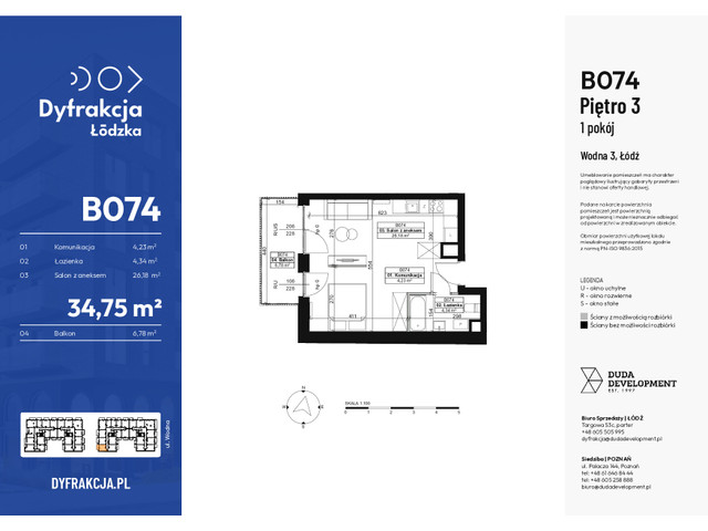 Mieszkanie w inwestycji Dyfrakcja Łódzka, symbol B074 » nportal.pl