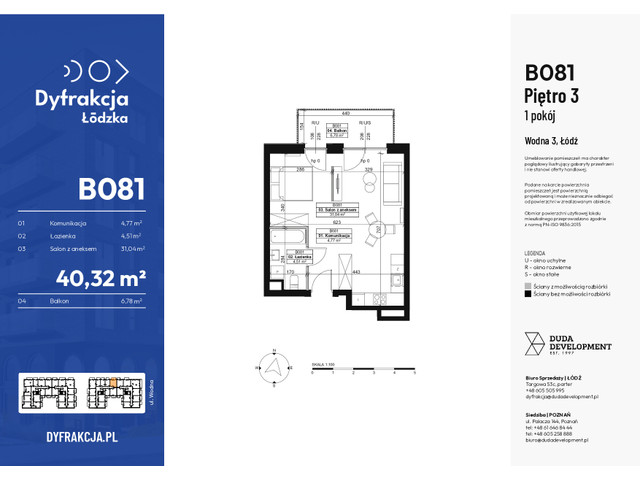 Mieszkanie w inwestycji Dyfrakcja Łódzka, symbol B081 » nportal.pl