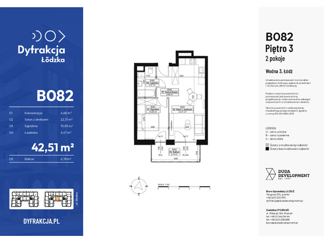 Mieszkanie w inwestycji Dyfrakcja Łódzka, symbol B082 » nportal.pl