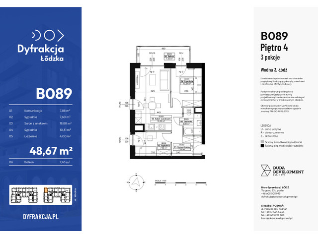 Mieszkanie w inwestycji Dyfrakcja Łódzka, symbol B089 » nportal.pl