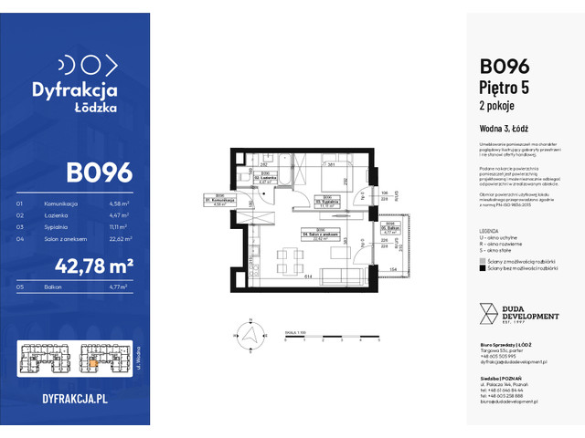 Mieszkanie w inwestycji Dyfrakcja Łódzka, symbol B096 » nportal.pl