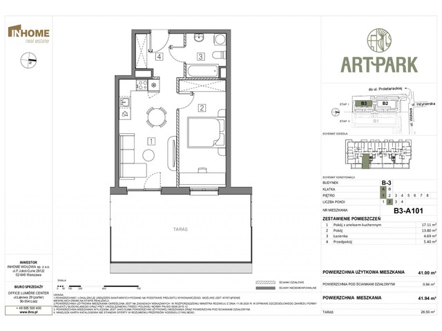 Mieszkanie w inwestycji Art Park, budynek Rezerwacja, symbol B3.A101 » nportal.pl