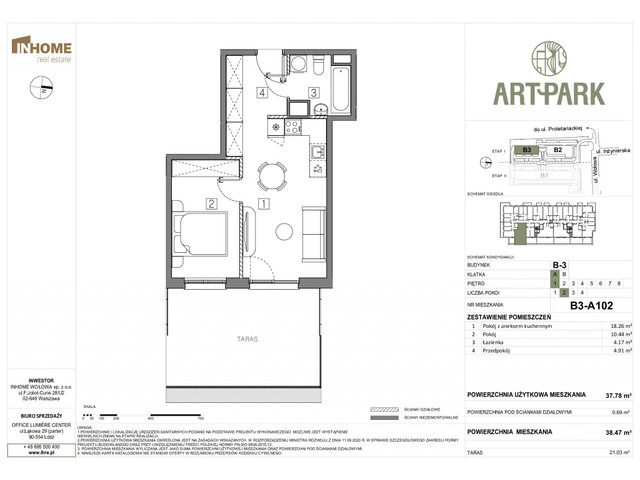 Mieszkanie w inwestycji Art Park, budynek Rezerwacja, symbol B3.A102 » nportal.pl