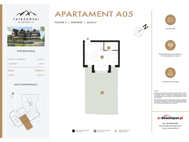 Mieszkanie w inwestycji Tatrzański Resort, symbol A05 » nportal.pl