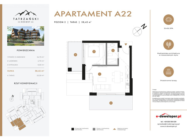 Mieszkanie w inwestycji Tatrzański Resort, symbol A22 » nportal.pl