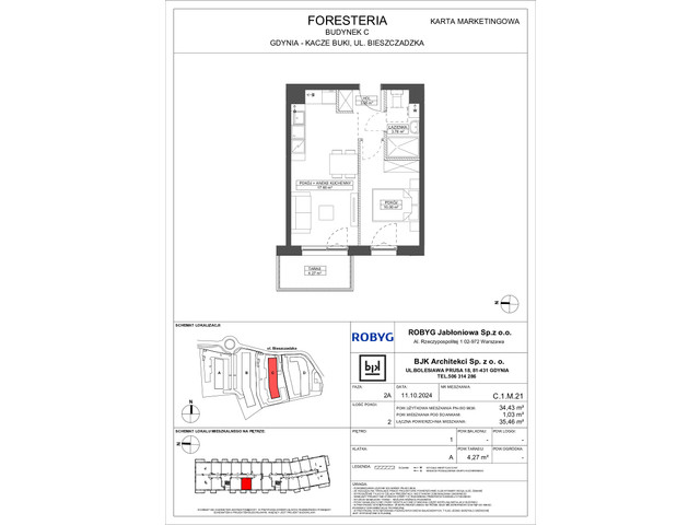 Mieszkanie w inwestycji FORESTERIA, symbol 1M21 » nportal.pl