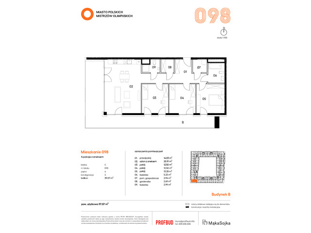 Mieszkanie w inwestycji Miasto Polskich Mistrzów Olimpijskich , symbol C098 » nportal.pl