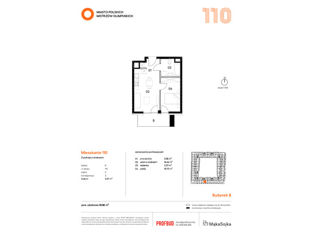 Mieszkanie w inwestycji Miasto Polskich Mistrzów Olimpijskich , symbol D110 » nportal.pl