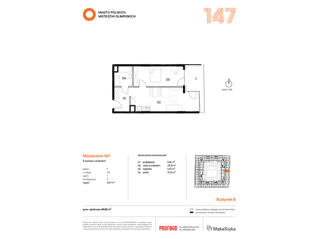 Mieszkanie w inwestycji Miasto Polskich Mistrzów Olimpijskich , symbol F147 » nportal.pl