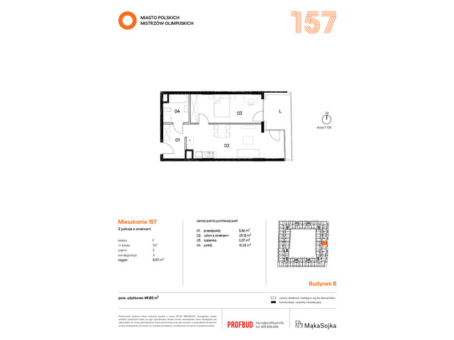 Mieszkanie w inwestycji Miasto Polskich Mistrzów Olimpijskich , symbol F157 » nportal.pl