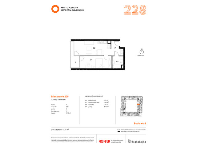 Mieszkanie w inwestycji Miasto Polskich Mistrzów Olimpijskich , symbol G228 » nportal.pl