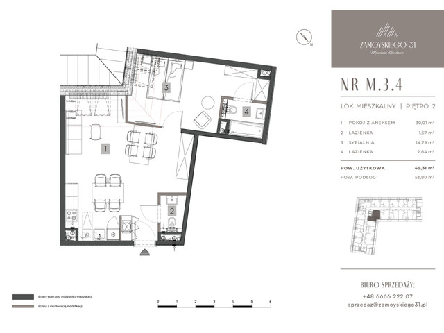 Mieszkanie w inwestycji Zamoyskiego 31, symbol M.3.4 » nportal.pl