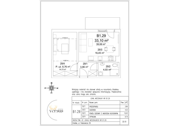 Mieszkanie w inwestycji Osiedle Versus, symbol B1/M29 » nportal.pl