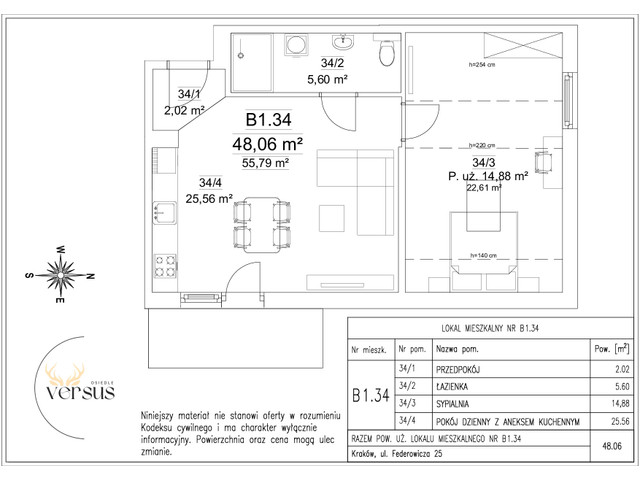 Mieszkanie w inwestycji Osiedle Versus, symbol B1/M34 » nportal.pl