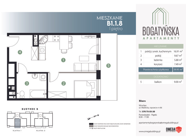 Mieszkanie w inwestycji Bogatyńska Apartamenty, symbol B-B1.1.8 » nportal.pl