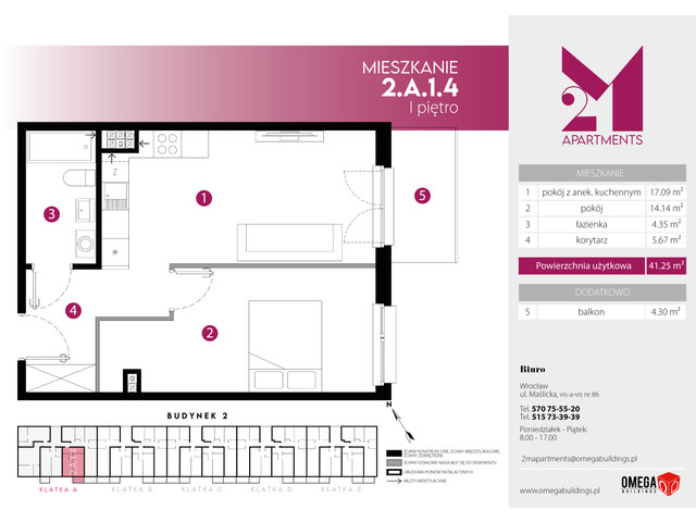 Mieszkanie w inwestycji 2M Apartments, symbol 2-2.A.1.4 » nportal.pl