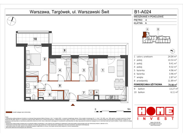 Mieszkanie w inwestycji Warszawski Świt VIII, symbol B1_A024 » nportal.pl