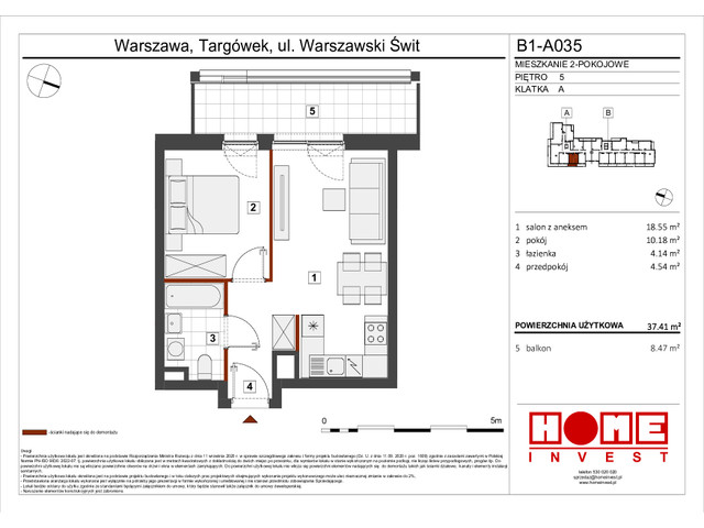 Mieszkanie w inwestycji Warszawski Świt VIII, symbol B1_A035 » nportal.pl