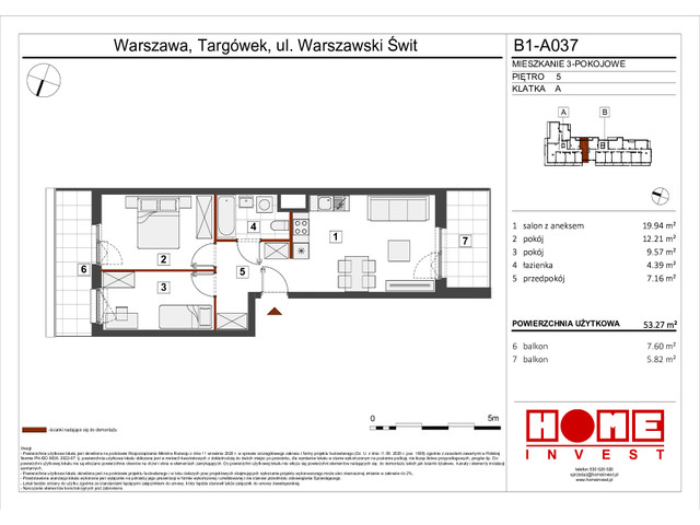 Mieszkanie w inwestycji Warszawski Świt VIII, symbol B1_A037 » nportal.pl