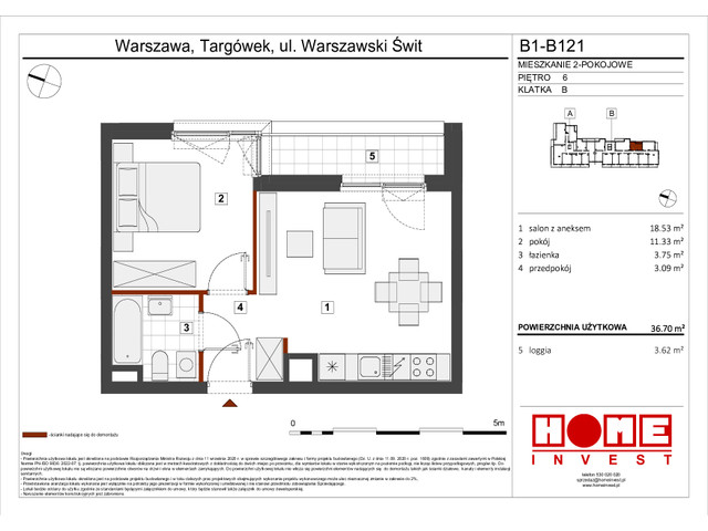 Mieszkanie w inwestycji Warszawski Świt VIII, symbol B1_B121 » nportal.pl