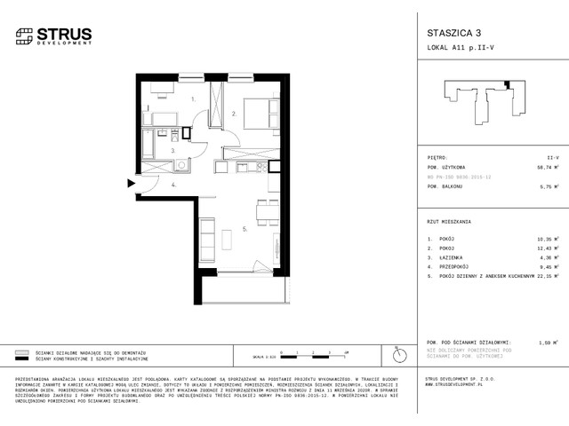 Mieszkanie w inwestycji Staszica 3, symbol A11.P.V » nportal.pl