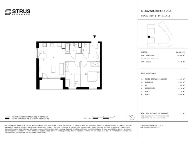 Mieszkanie w inwestycji Nocznickiego 29, symbol A10_p6 » nportal.pl