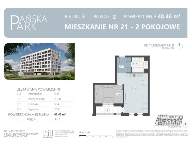 Mieszkanie w inwestycji Pańska Park, symbol M21 » nportal.pl