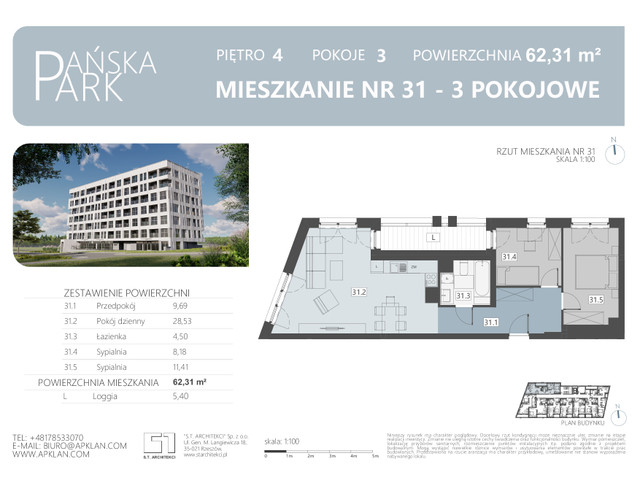 Mieszkanie w inwestycji Pańska Park, symbol M31 » nportal.pl