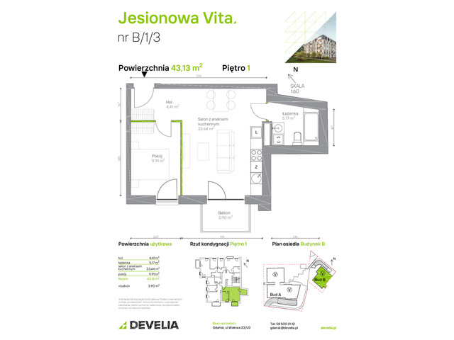 Mieszkanie w inwestycji Jesionowa Vita, symbol B.1.3 » nportal.pl