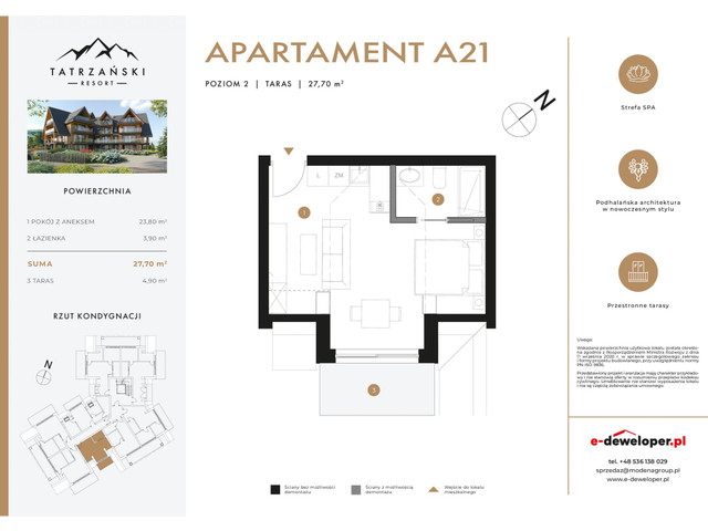 Mieszkanie w inwestycji Tatrzański Resort, symbol A21 » nportal.pl