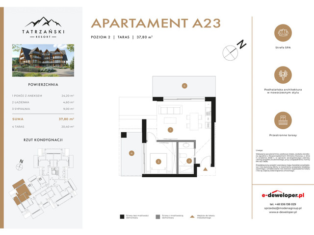 Mieszkanie w inwestycji Tatrzański Resort, symbol A23 » nportal.pl