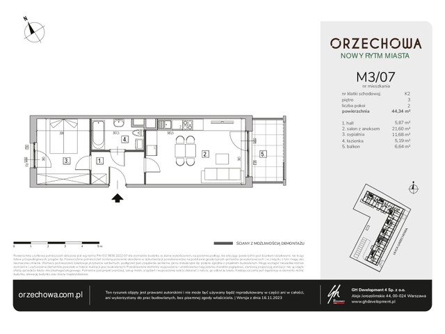 Mieszkanie w inwestycji Orzechowa, symbol M3/07 » nportal.pl