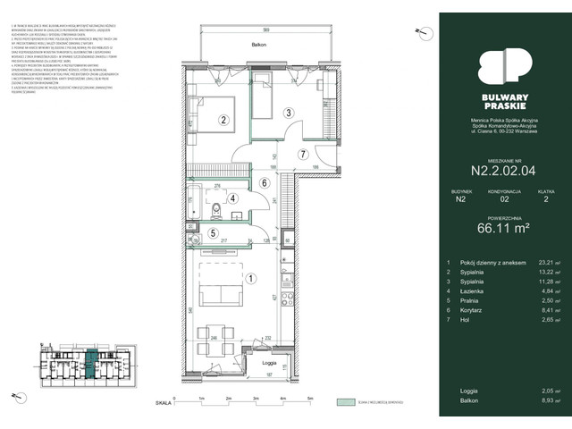 Mieszkanie w inwestycji Bulwary Praskie, symbol N2.2.02.04 » nportal.pl