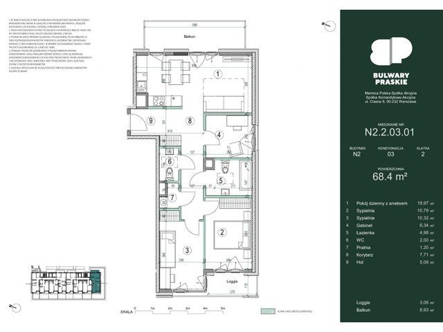 Mieszkanie w inwestycji Bulwary Praskie, symbol N2.2.03.01 » nportal.pl