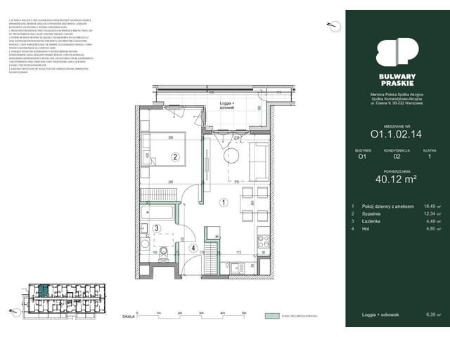 Mieszkanie w inwestycji Bulwary Praskie, symbol O1.1.02.14 » nportal.pl