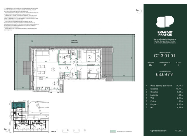 Mieszkanie w inwestycji Bulwary Praskie, symbol O2.3.01.01 » nportal.pl