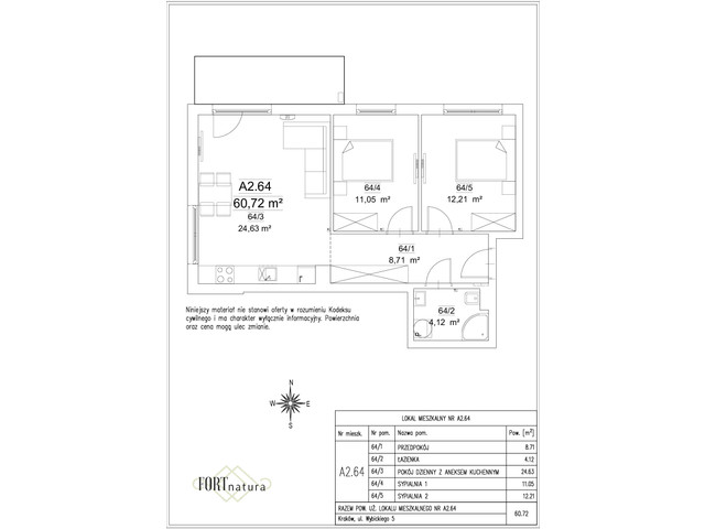 Mieszkanie w inwestycji Fort Natura Etap II, symbol A2.64 » nportal.pl