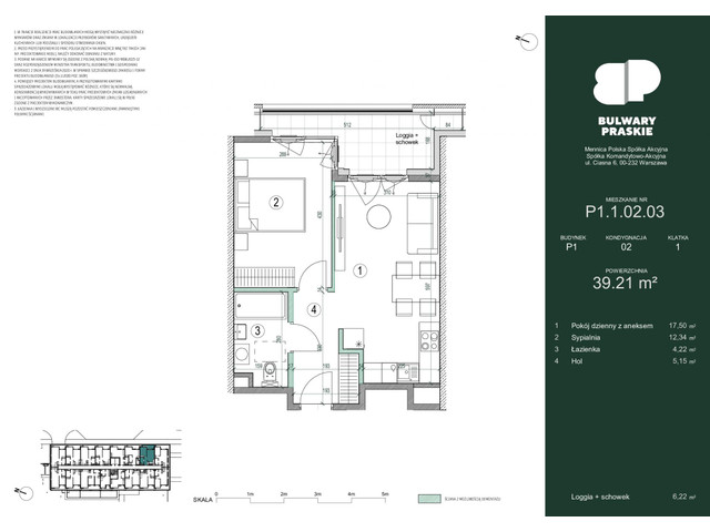 Mieszkanie w inwestycji Bulwary Praskie, symbol P1.1.02.03 » nportal.pl