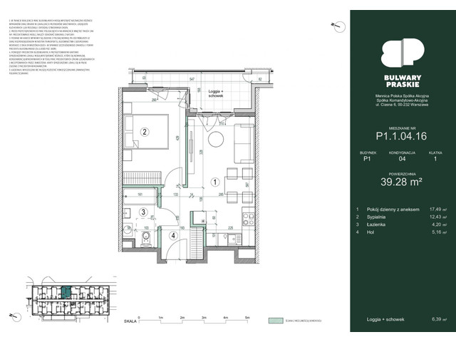 Mieszkanie w inwestycji Bulwary Praskie, symbol P1.1.04.16 » nportal.pl