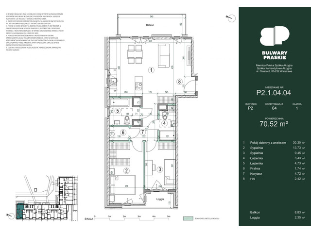 Mieszkanie w inwestycji Bulwary Praskie, symbol P2.1.04.04 » nportal.pl