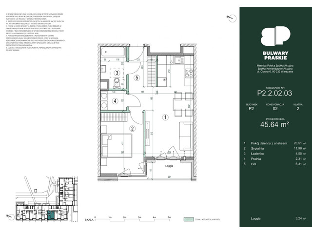 Mieszkanie w inwestycji Bulwary Praskie, symbol P2.2.02.03 » nportal.pl